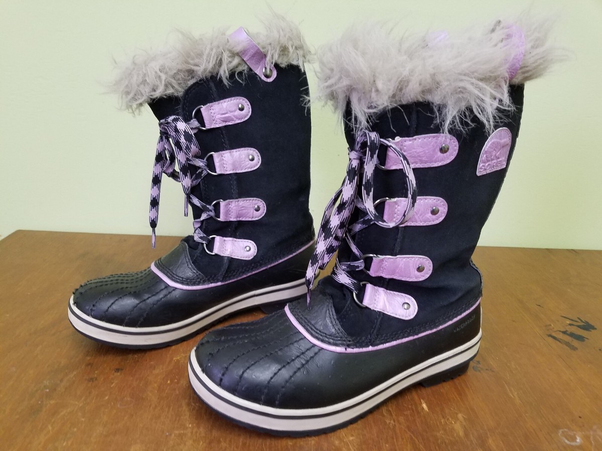 Sorel Joan Of Artic Snow Boots Womens 4 Waterproof Black And  display picture 2