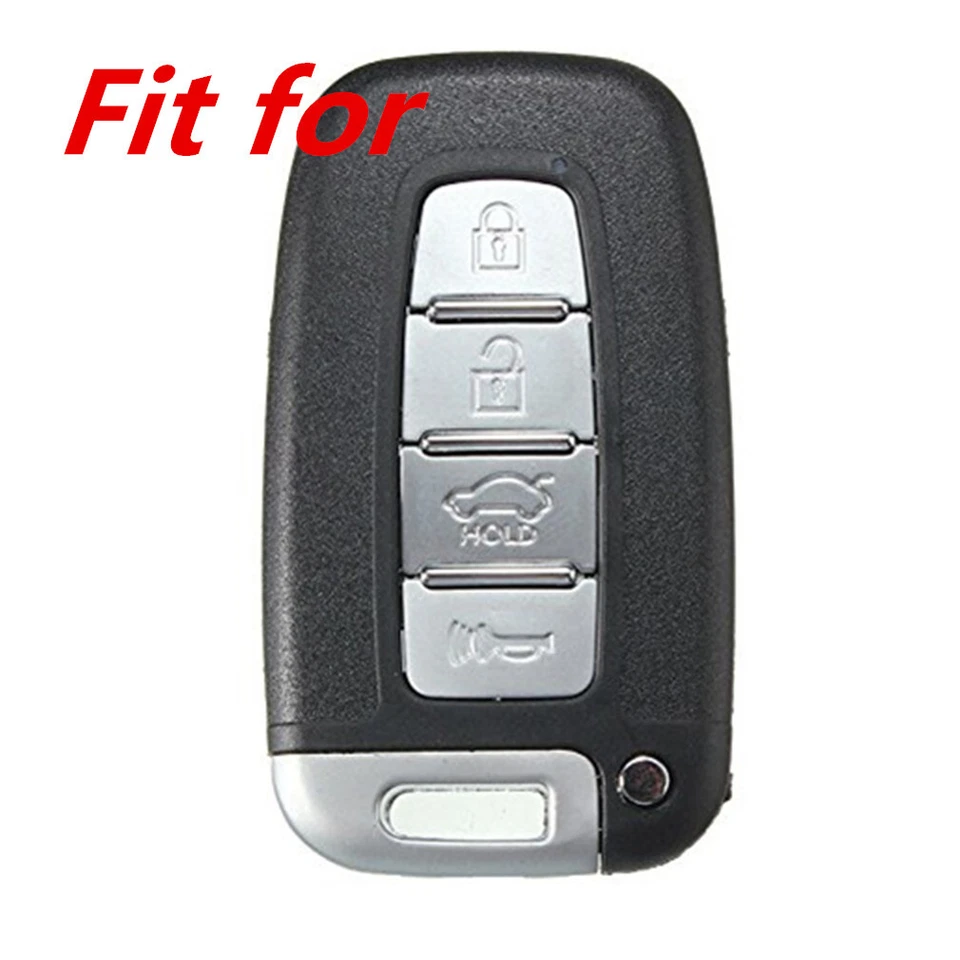 2Pcs 4 Buttons Silicone Key Fob Cover & Keychain for Hyundai Genesis Sonata Kia — 第 2/4 张图片