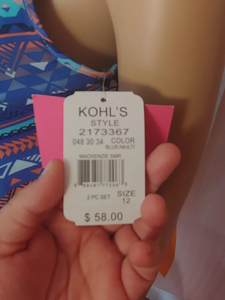 Vestido Mackenzie X Emily West azul geométrico talla 12 niñas NUEVO con etiquetas Foto 4 de 4