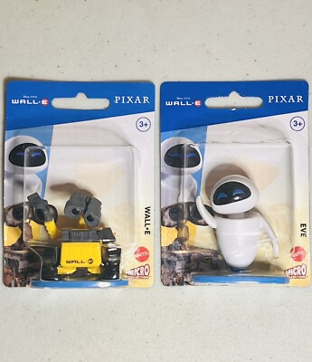 MATTEL Disney PIXAR Micro Collection - Eve Wall E Figures 2 Set Stocking Stuffer
