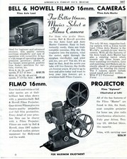 1947 Print Ad of Bell  Howell Filmo Auto Load  Master 16mm Camera  Projector