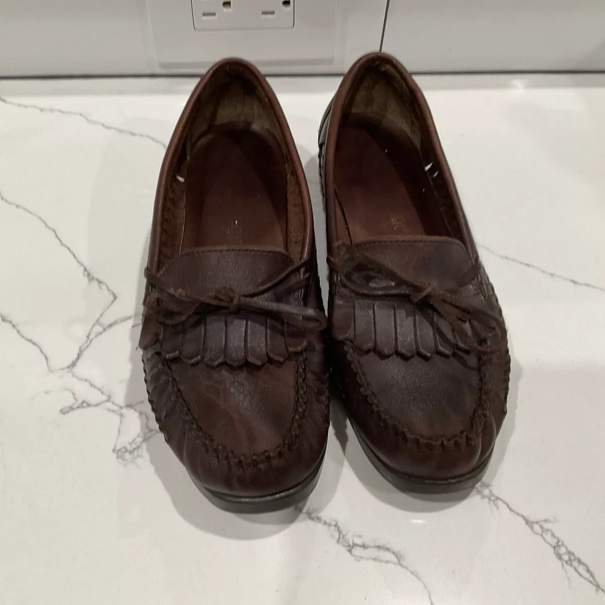 Cabin Creek Soft Leather Mocassins Loafers Women s Tan Beige Shoes 5.5M