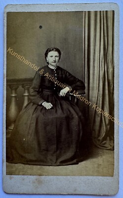 orig. CDV photo photograph lady woman fashion around 1870 Hermann Ramm Hanover