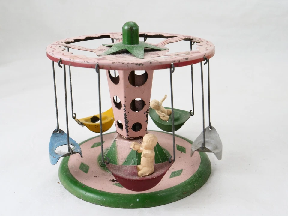 JML Magnin Lyon France Manège Fête Foraine en tôle peinte tintoy diamètre 15 cm - Photo 4/4