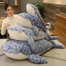 50-110cm Giant Size Whale Plush Toy Blue Toy Huggable Shark Soft Pillow Gift