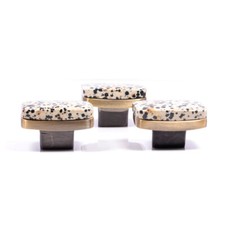 Handmade Dalmatian Jasper Gemstone Knob – Rectangle Cabinet & Drawer Pull Handle
