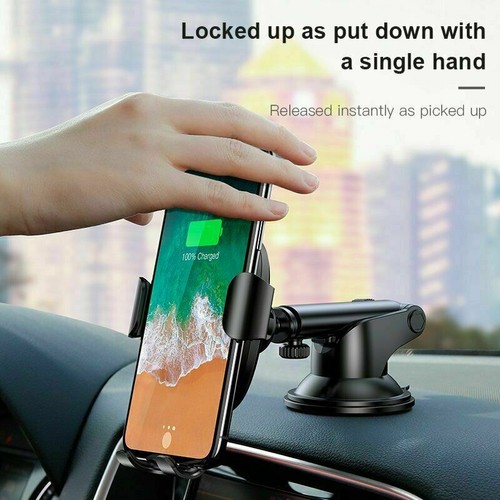 Baseus Suction Dash Car Mount (TS20) Gravity Qi Wireless Quick Charging Holder - Picture 4 of 7