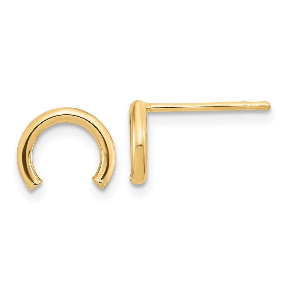 10k Yellow Gold Polished U Shape Tube Stud Earrings Perfect Gift for Her