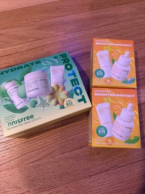 Innisfree Hydrate & Protect Set and 2 Brighten & Protect $102 Sets, new in boxes