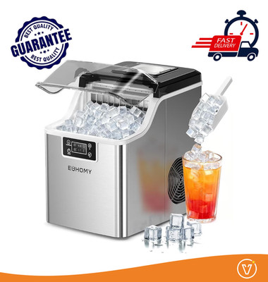 Ice Cube Maker Machine Countertop, 2 Ways to Add Water, 45Lbs/Day 24 Pcs