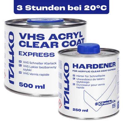 2K VHS 2:1 Speed Express Klarlack 0,5L Hochglanz schnell + Härter 0,25L Set 0,75