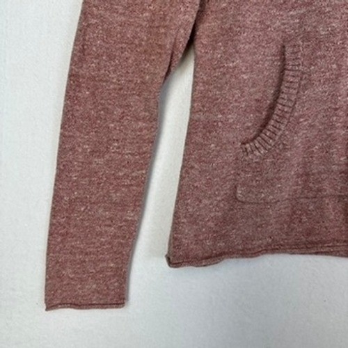 Eddie Bauer Womens Heathered Burgundy Pullover Sweater Hoodie Size S image 4