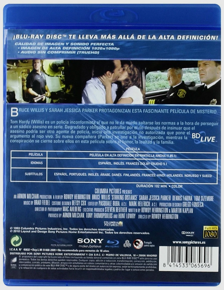 Persecucion Mortal (Striking Distance) Sellado Blu-Ray Nuevo Accion A-B-C - Imagen 3 de 4