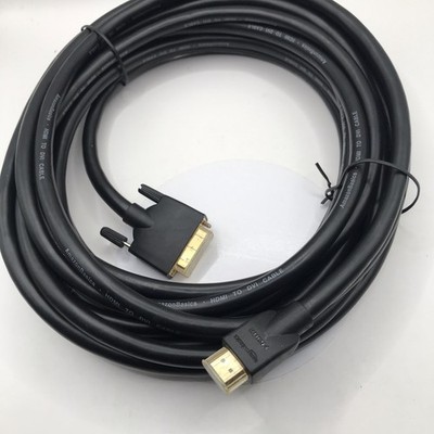 AmazonBasics HDMI to DVI-D Dual Link Cable 25ft Black Gold-Plated Connectors