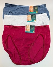NWT 3 Vanity Fair Illuminations Hi Cut Panties 13108 Red/White/Blue Size 7/L