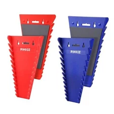 4-Piece Magnetic Wrench Organizer, 48-Slot Wrench Rack Tool 4-Pack Red/Blue