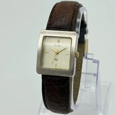 Women's ALIBI Classic Silver Tone Analog Quartz Watch, Brown Leather, 24mm, Runs