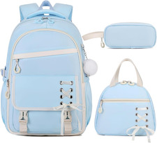 3PCS Girls Backpack for School, Kids Backpack for Girls with Lunch Bag Pencil Ca