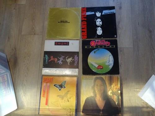 Lot of 6 vinyl record albums Classic Grand Funk Railroad, Heart, Joan Baez