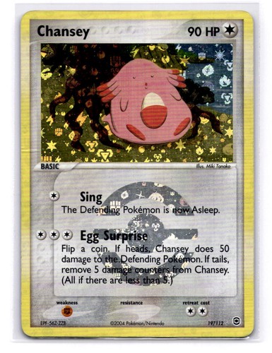 Chansey FireRed & LeafGreen 19/112 Reverse Holo HP/DMG