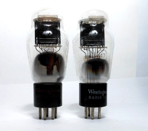 Pair #47 Type 247 Westinghouse ST Coke Hanging Filament Power Tube USED-Test +90