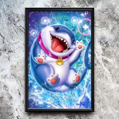 {SIGNED} Marvel Rivals Jeff the Land Shark Art Print 11x17'' Ariel Diaz