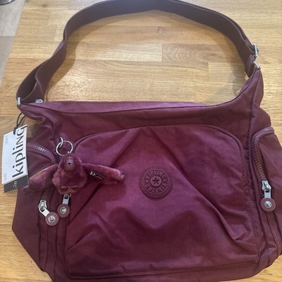 Kipling Gabb Large Crossbody Schultertasche Lounge Weinrot Neu mit Etikett UVP 98£