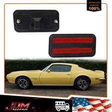 For 1970-1981 Pontiac Firebird Red Lens Rear Fender Side Marker Lights 2PCS