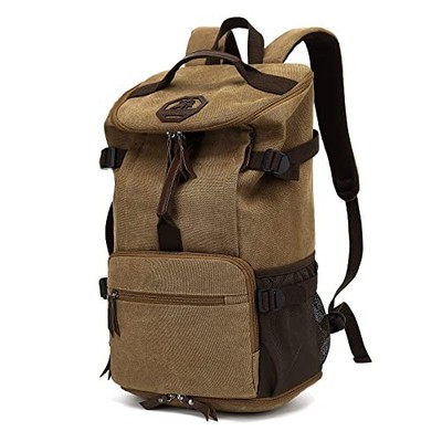  Gym Duffle Bag Backpack 4-Way Vintage canvas with Shoes Vintage Coffee