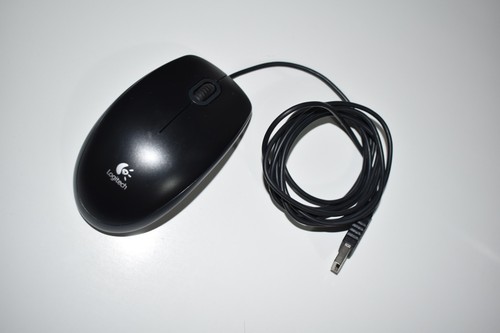 Logitech B100 Maus Kabel USB-Anschluss 800 DPI Optisch 3 Tasten PC Mac schwarz