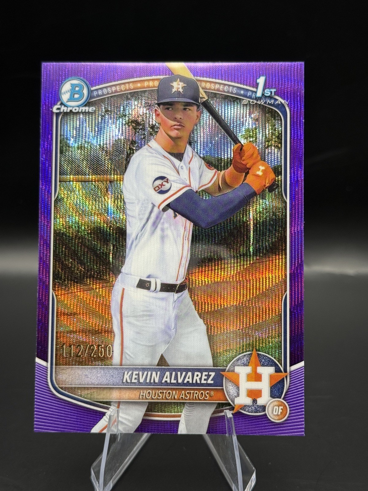 2025 Bowman Chrome Kevin Alvarez Purple Wave /250 #BCP-227 Houston Astros