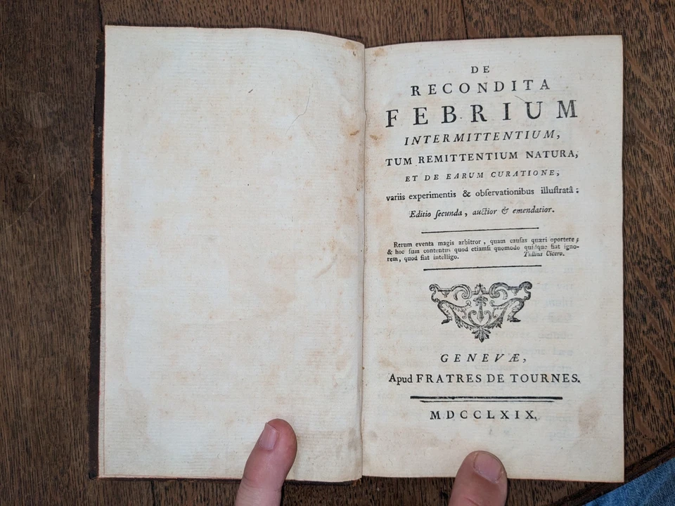 old book-De recondita febrium intermittentium, tum remittentium natura-1769 - Image 3 of 4