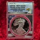 2021-W American Silver Eagle Struck in 2020 ANACS PR70 DCAM Advance Release