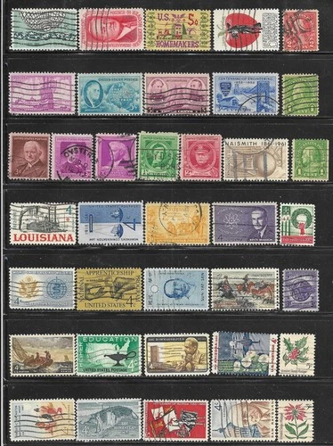 US United States Stamp Packet Lot of 37 Stamps off paper USA Collection used