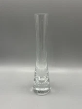 Clear Bud Vase Poland Handcrafted & Mouthblown Art Glass 8”