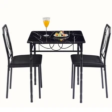 3 Piece Dining Table Set for 2, Dinette with Chairs for Kitchen, Breakfast No...