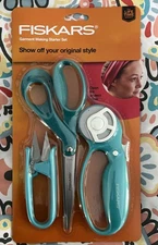Fiskars Garment Making 3 Pc Scissor Starter Set Loop Rotary Cutter Thread Snips