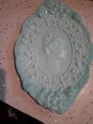Fostoria Jenny Lind Blue Opaline Light Blue (aqua) Milk Glass Cameo Dresser Tray