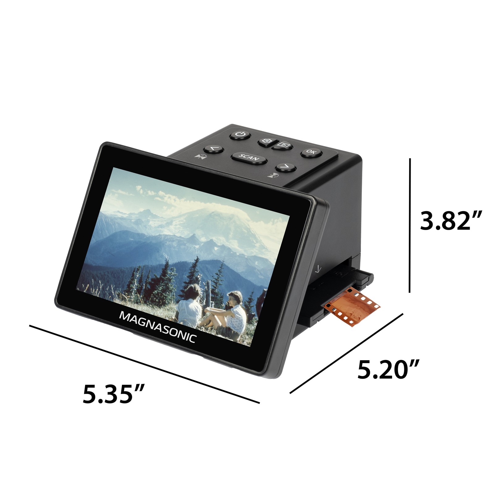 Magnasonic 25MP Film Scanner with 5" Display HDMI Converts Films Slides into JPG