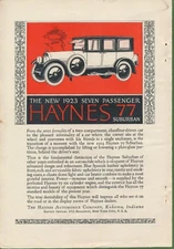 Magazine Ad - 1923 - Haynes Automobile Co., Kokomo, IN - "77" Suburban