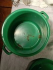 VINTAGE 1950S AMSCO DOLL-E-TOYS GREEN ENAMEL BABY BOTTLE STERILIZER W/ BOTTLES — photo 3