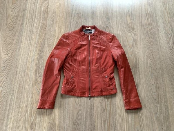 Damen Boss Orange Jacke Rot Leder 38 / M / 46