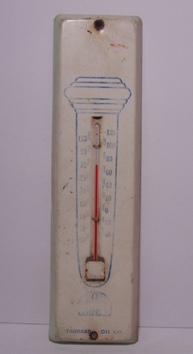 1950s OLD VINTAGE STANDARD OIL ADVERTISING SIGN THERMOMETER TORCH MADE IN USA - Picture 2 of 12