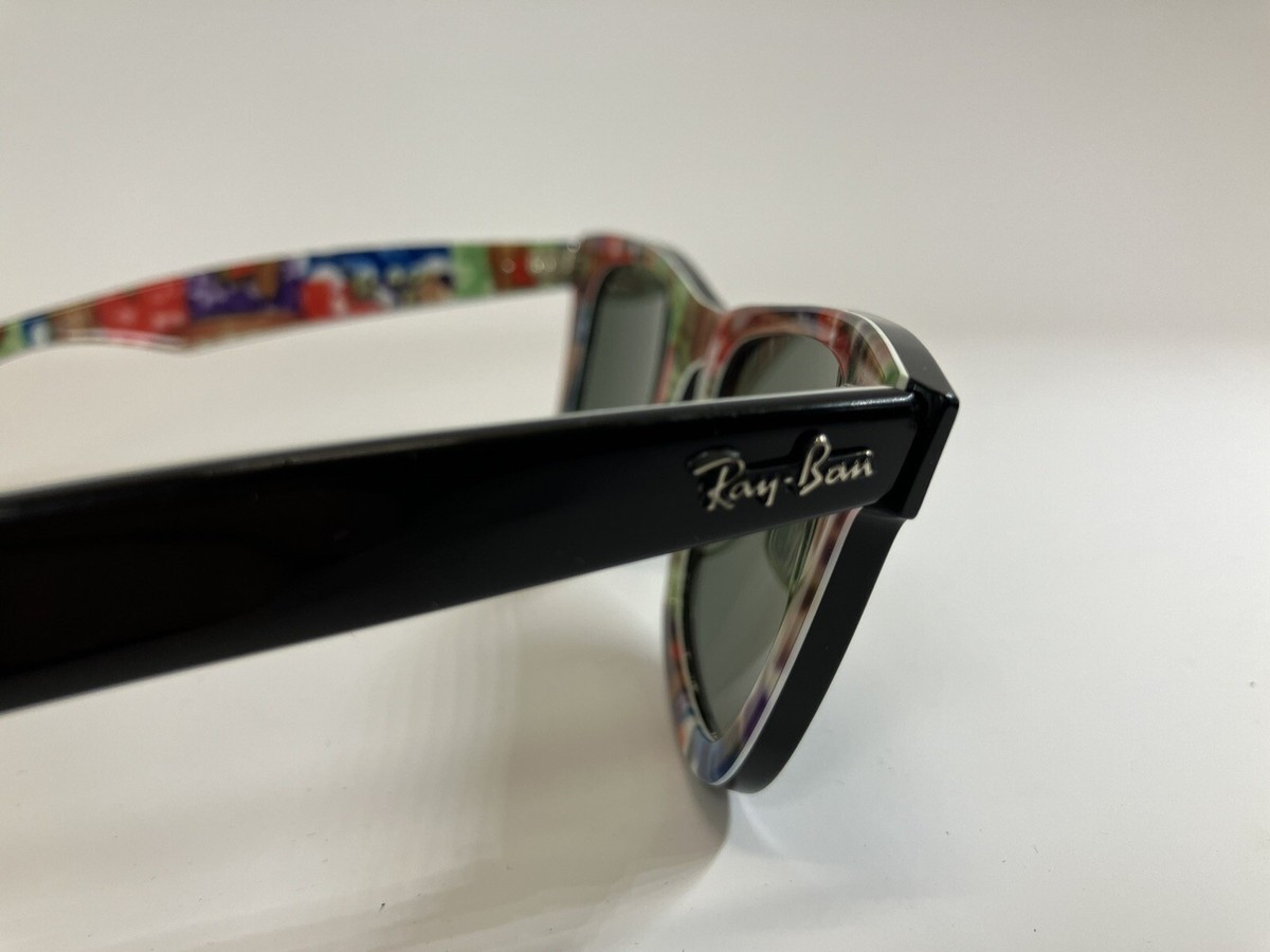 小物 Ray Ban WAYFARER RB2140 Ray Ban RB2140 Wayfarer Top Black on White Sunglasses CC