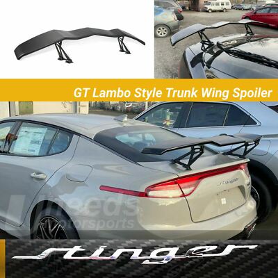 For Stinger Lambo GT Style Primed Matte Black Rear Trunk Wings Spoiler