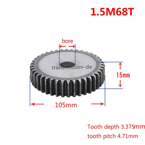 1/1.5 Mod 12-150 dientes engranaje frontal C45 engranaje de acero espesor 1M-10 mm 1.5M-15 mm - Imagen 155 de 180