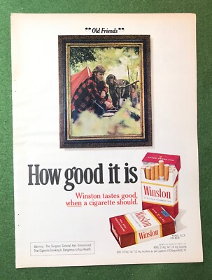 winston cigarette ads 1970 vintage 1970s mag print ad Cigarettes"Down Home Taste" mancave 1976 YOUNG WOMAN WINSTON CIGARETTES