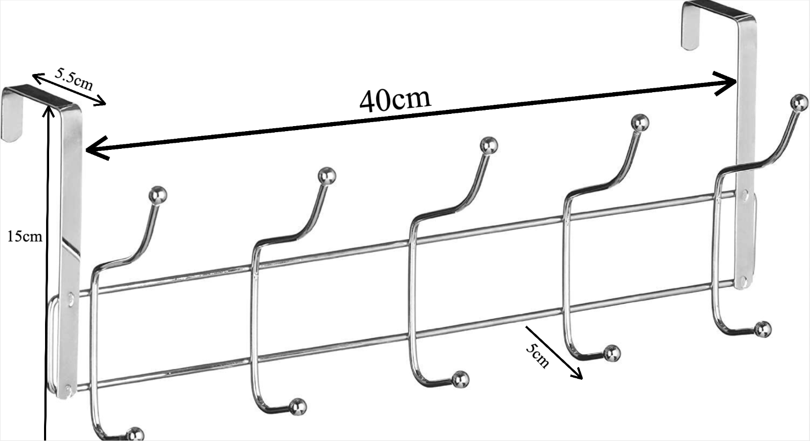 12, 10 Hooks Chrome Over The Door Coat Hanger Clothes Towel Storage