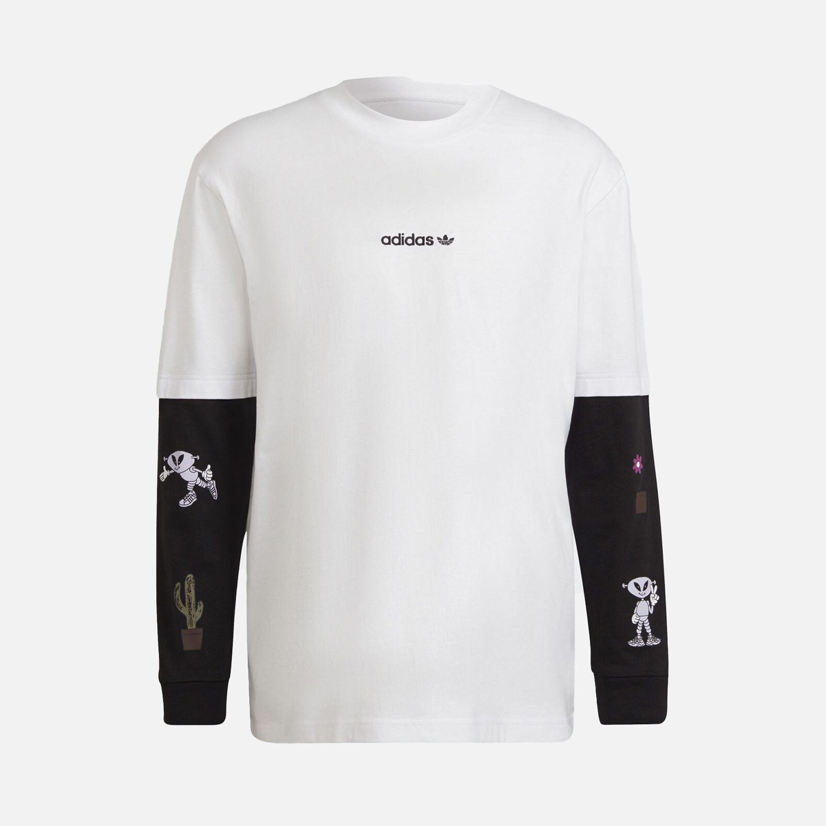 Adidas Originals Area 33 Long Sleeve T-Shirt White/Black Men's