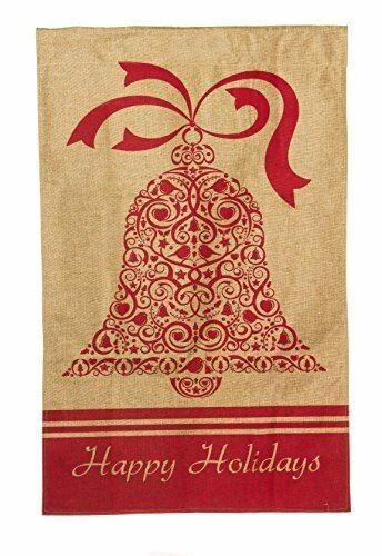 Happy Holiday 13B3070FB Evergreen BURLAP HOUSE Flag 28" X 44" - Picture 2 of 3